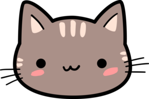 Cute Kitty Cat Head Cartoon Element png