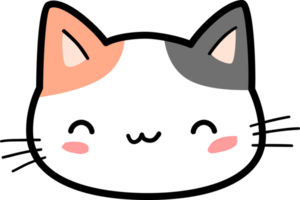 Cute Kitty Cat Head Cartoon Element png