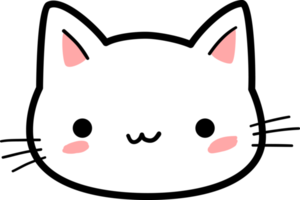 Cute Kitty Cat Head Cartoon Element png