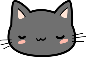 Cute Kitty Cat Head Cartoon Element png