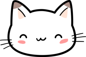 Élément de dessin animé mignon tête de chat minou png