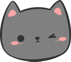 elemento di cartone animato testa di gatto carino gattino png