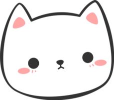 Cute Kitty Cat Head Cartoon Element png