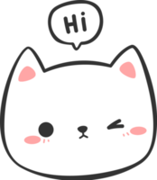 Cute Kitty Cat Greeting Head Cartoon Element png