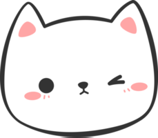 Cute Kitty Cat Head Cartoon Element png