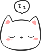 Cute Sleeping Kitty Cat Head Cartoon Element png