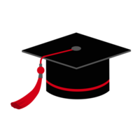 file png di nappa rossa con cappuccio di graduazione nera