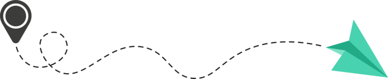 ruta de avión de papel de línea discontinua png