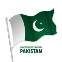 dia da independência do paquistão com bandeira e tipografia do paquistão png