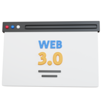 3d rendering website illustration with three zero point web writing isolated png