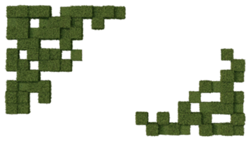 A 3d rendering image of isolated green grass alligned to random shape png