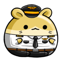 dessin animé de pilote de hamster mignon png