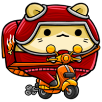 Cute Hamster Food Courier Cartoon png