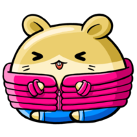 schattige hamster die winteroutfit draagt png