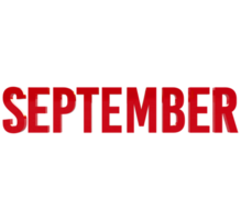 mes de septiembre 3d render texto rojo png