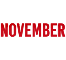 mês de novembro 3d renderizar texto vermelho png