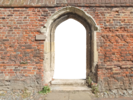 puerta antigua con puerta en blanco vacía png transparente