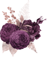 buquê de flores em aquarela png