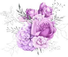 bouquet floreale ad acquerello png