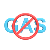 concept de style de dessin animé de modèle d'icône 3d d'interdiction de gaz. rendre illustration png