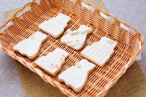 Wedding cookies in a basket photo