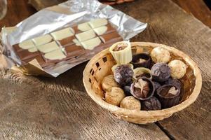 chocolate candy in a basket photo