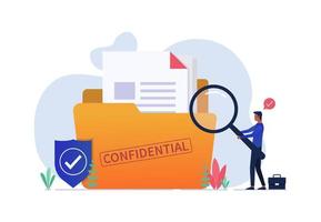 Confidential data protection concept. Personal data security, Protection idea an information vector illustration