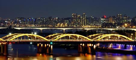 The night view of Hangang Bridge is wonderful. photo