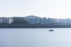 The boat forms a striking object in the landscape. photo