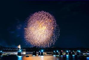 Beautiful fireworks lit up the sky photo