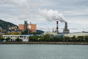 scenery of rivers and factories photo