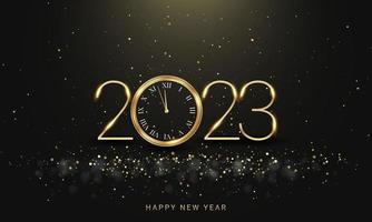 2023 Happy New Year Clock Countdown Background Design. vector