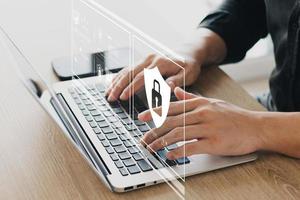 Concept of cyber security, information security and encryption, secure access to user's personal information, secure Internet access, cybersecurity. photo