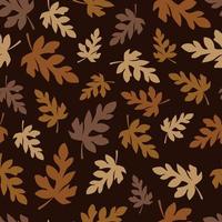 Abstract hand drawn leaves seamless pattern in brown colors vector