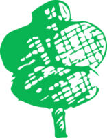 ícone de árvore desenhada de mão com design de sinal de folha png