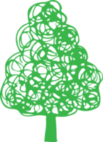 handritad träd ikon med blad tecken design png