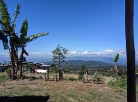 foto estética del paisaje de montaña.