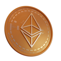 Ethereum Crypto Currency 3D Render png