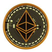 Ethereum Crypto Currency 3D Render png