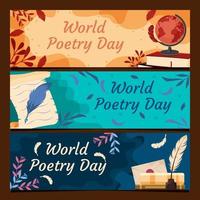 Poetry Day Banners Set vector