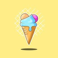 vector premium l vector delicioso helado. adecuado para el diseño de mascotas de publicidad comercial, diseño de logotipos