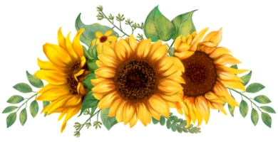 peinture d'art de bouquet de tournesol png