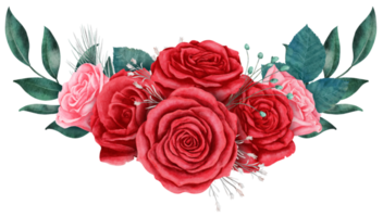 roze bloemboeket aquarel voor valentijn png