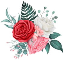 rosenblumenstrauß aquarell zum valentinstag png