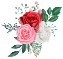acquerello di bouquet di fiori di rosa per San Valentino png