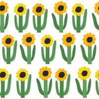 Beautiful Floral seamless pattern. Simple texture with repeated Flowers. Illustrated natural background vector