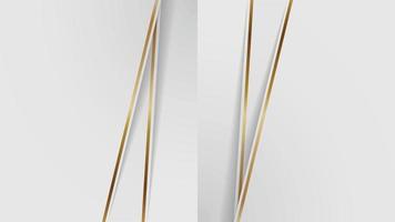 Luxury white gray background with gold lines, paper cut style. Abstract background modern concept. Vector illustration