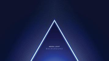 Neon triangle lines background. Geometric glow outline triangle shape. Blue neon lines abstract futuristic geometric background vector