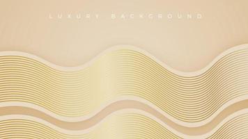 Gold curve lines with pastel color background. Luxury background with glitter golden lines elements. Vector illustration