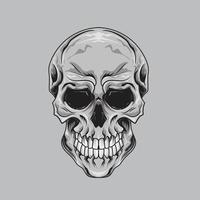 Tattoos design Black and white illustration warrior skull vector